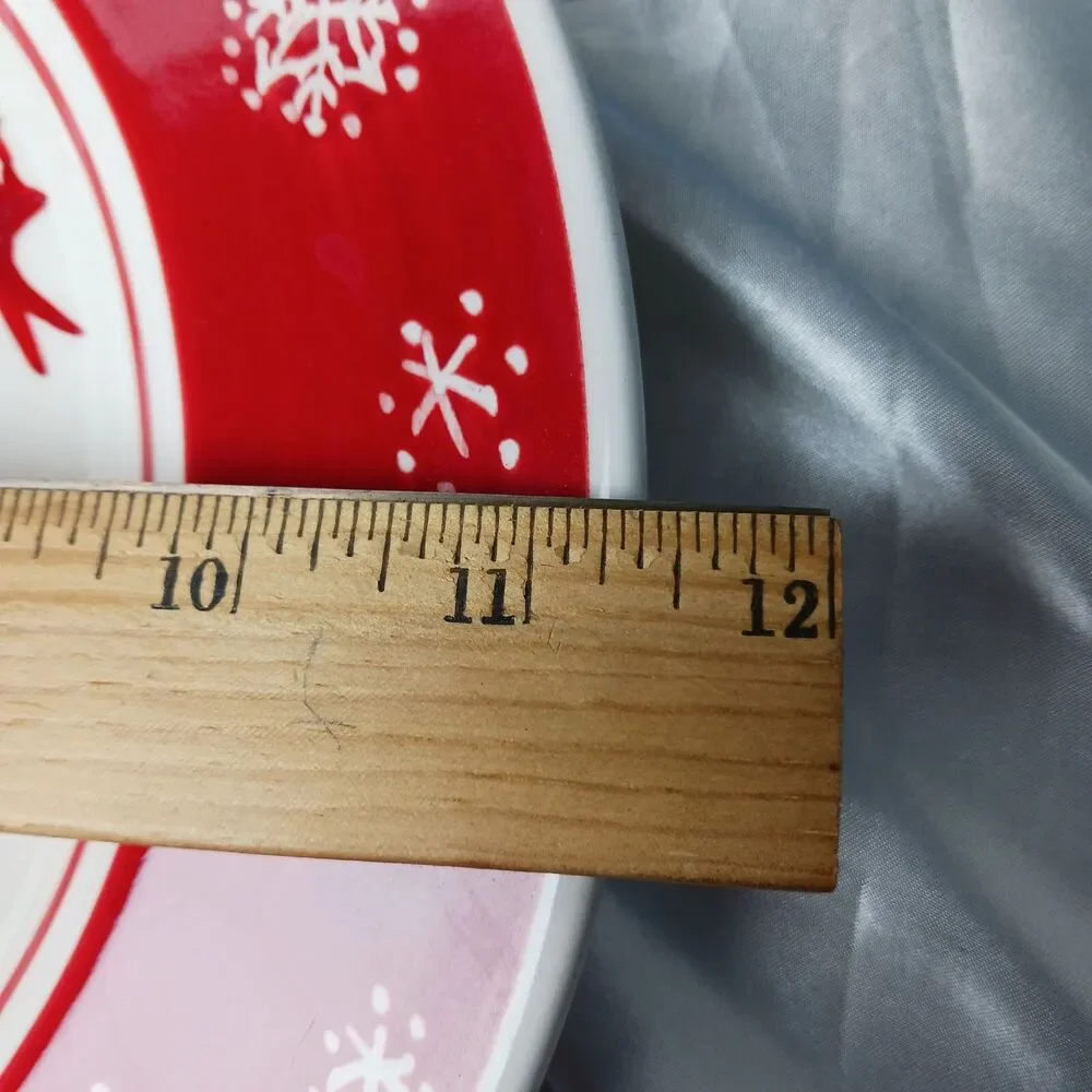 CULINARY ARTS 11 1/2'' RED REINDEER SERVING PLATE